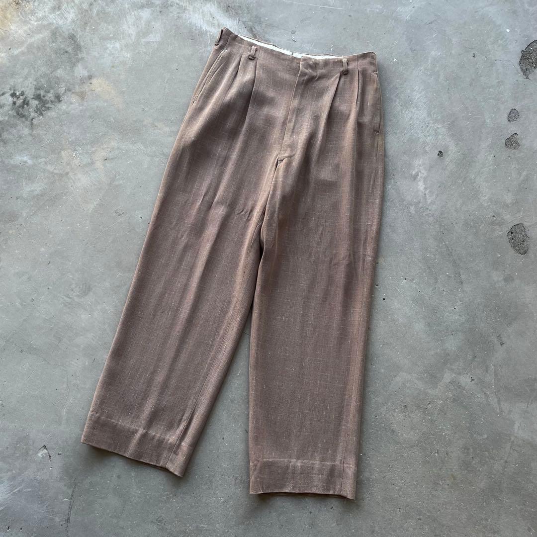 50’s レーヨンギャバ　絣　ロカビリー　パンツ