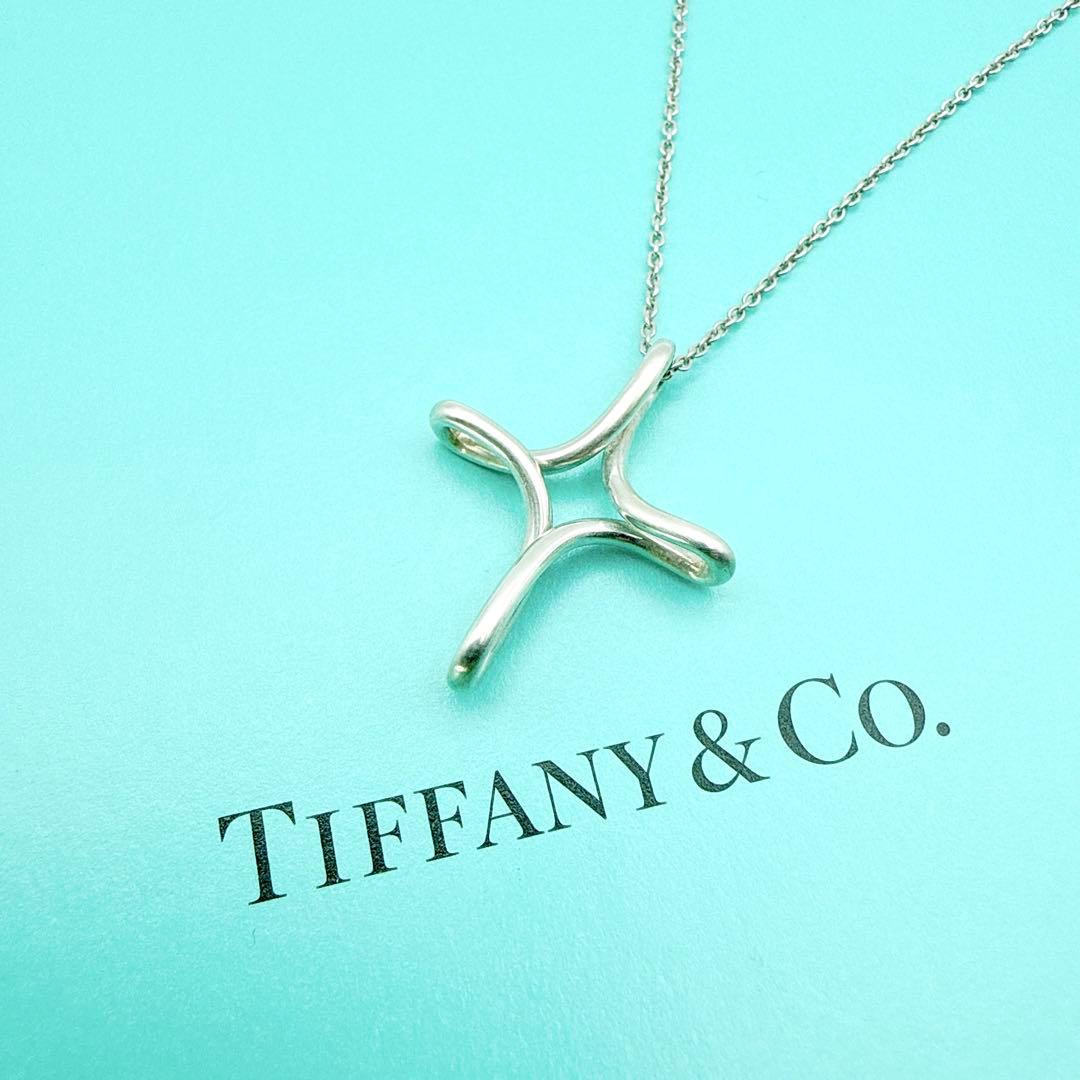 2982-1 人気✨Tiffany インフィニティクロス　ネックレス　SV925