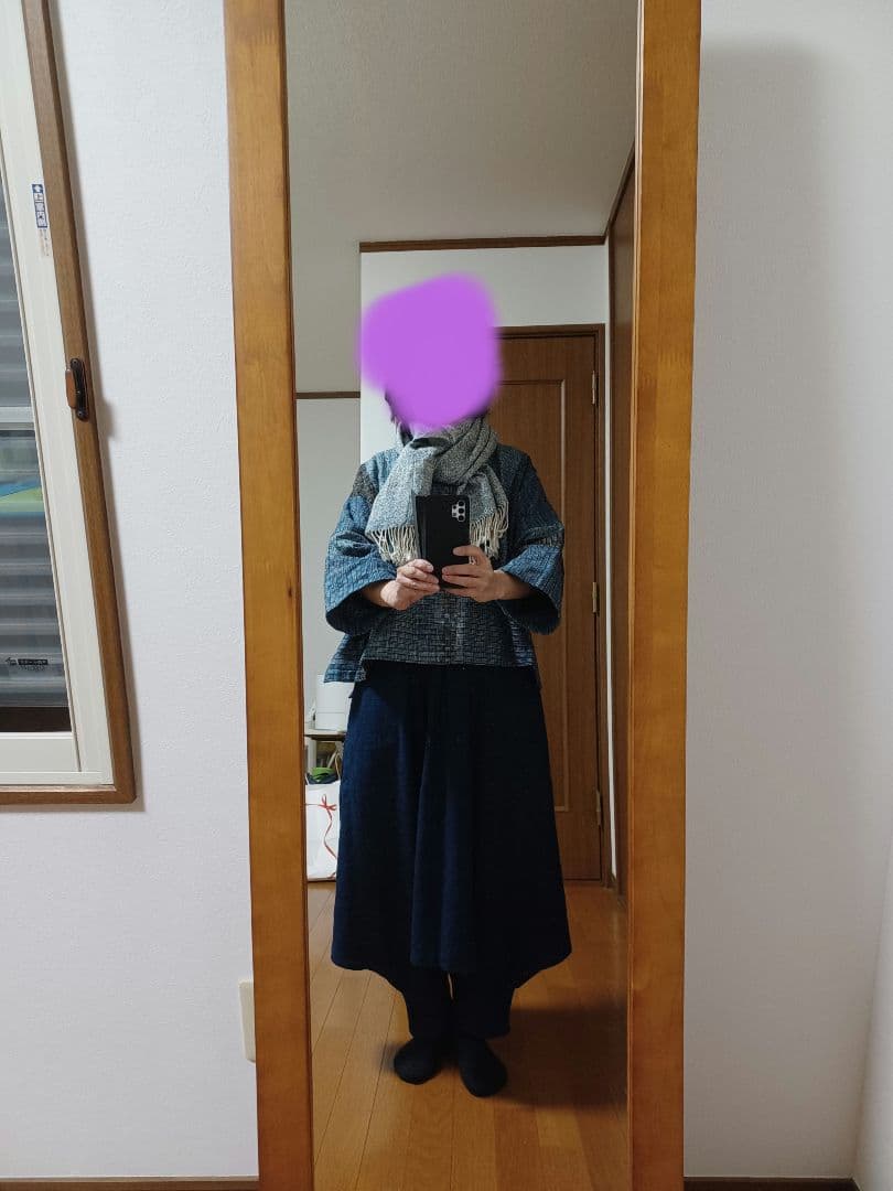 うさとの服　トップス　藍染め　手織り　コットン100%