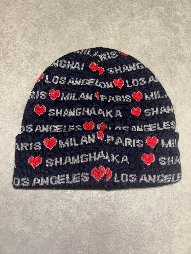 【かす】24AW Supreme Hearts Beanie \"Navy\"