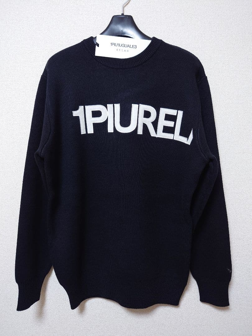 新品Mサイズ ロゴニット セーター ウノピゥウノウグァーレトレ リラックス