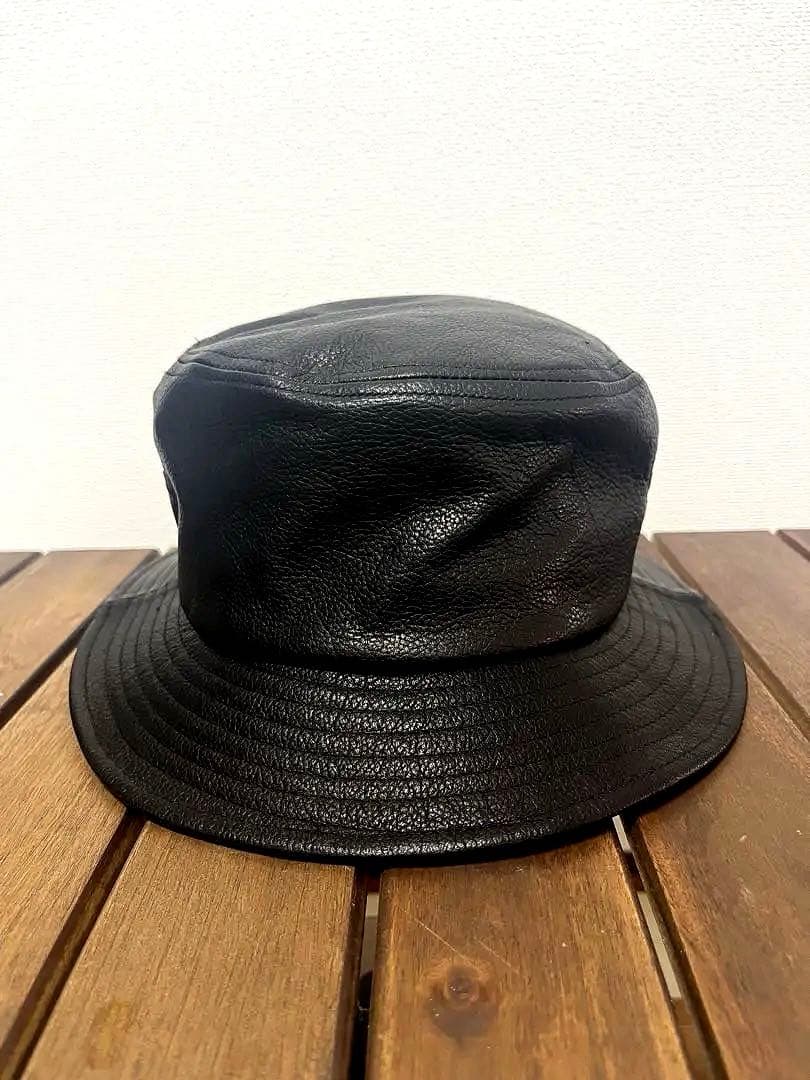 CALEE Leather Bucket Hat ブラック M キャリー 牛革