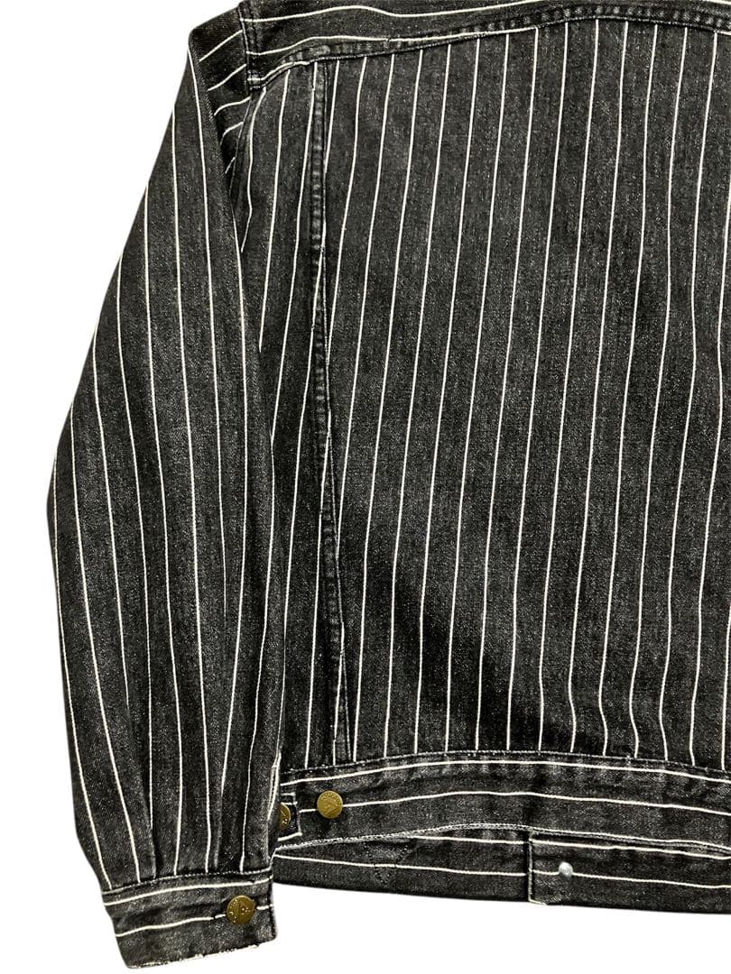 90s USA製　GUESS ゲス　ストライプデニムジャケット　先染