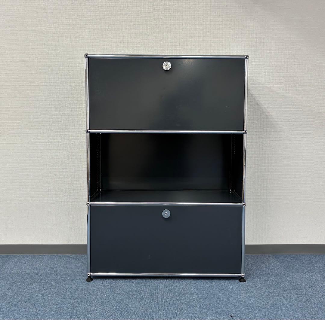 中古 USMハラー｜キャビネット リビング・1列3段 アントラサイト