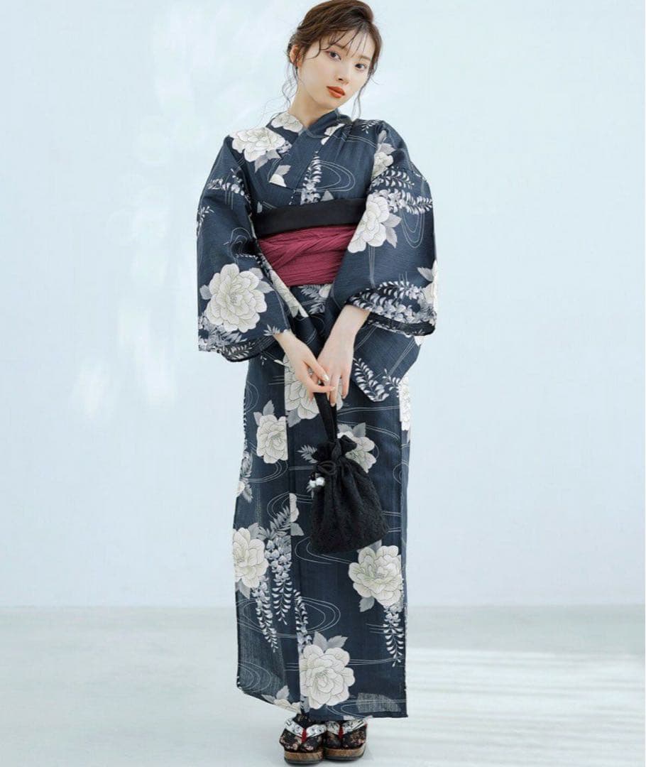 Dita 浴衣 凪の藤ながれ 紺色浴衣