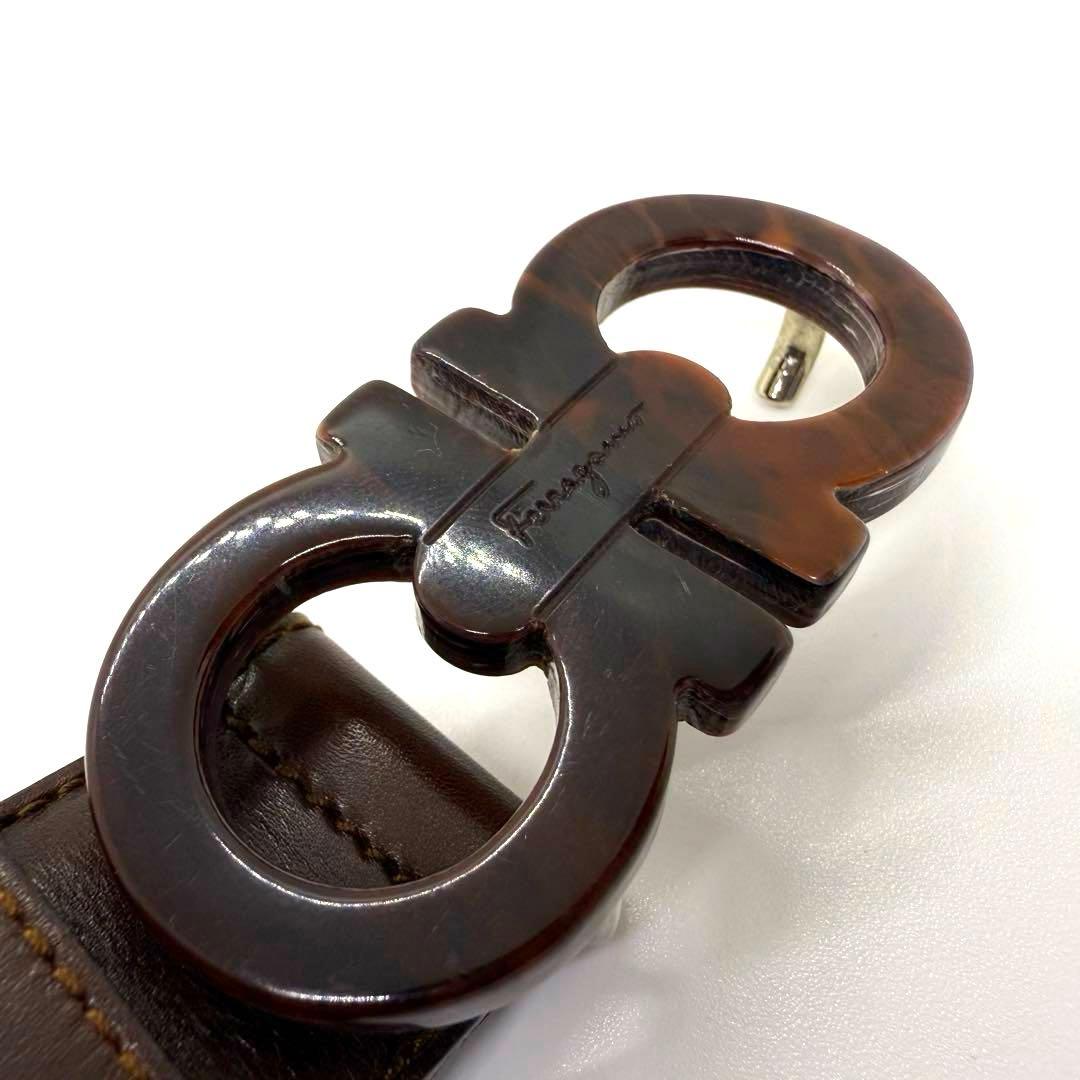 サルヴァトーレフェラガモ ダブルガンチーニ べっ甲調 レザー イタリア製 ベルト