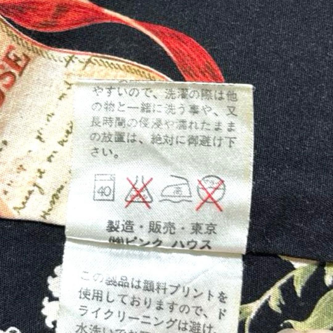 PINK HOUSE 【美品】L　デニム　ジャケット　ブラック　花柄　綿100%