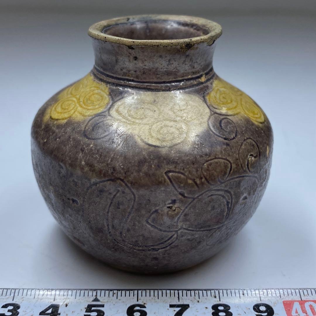 中国清時代　交趾　小壺　高さ6.2㎝　タトチ　東な７-0209☆2F