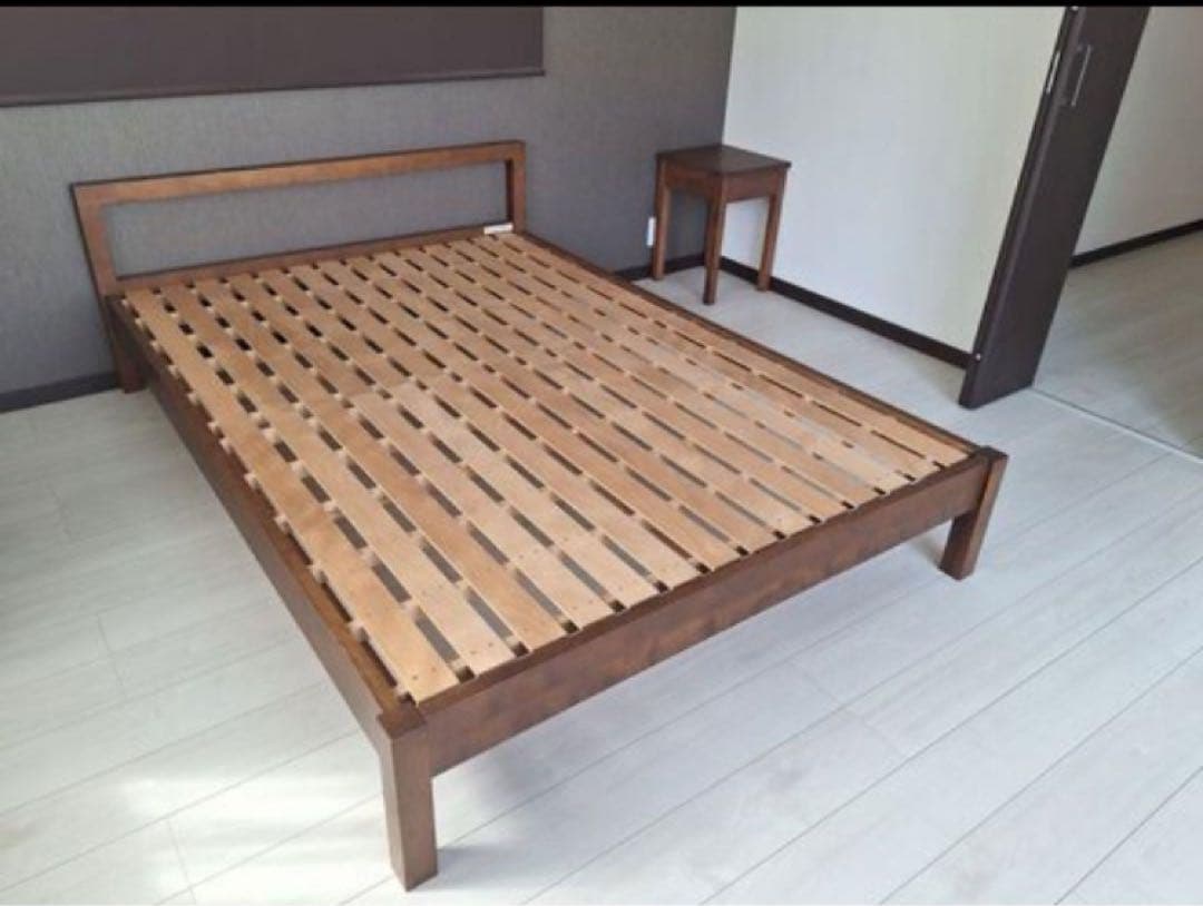 無印良品　タモ材ベッド・ダブル 木製 【関東、北陸、中部、近畿送料込み！ 】