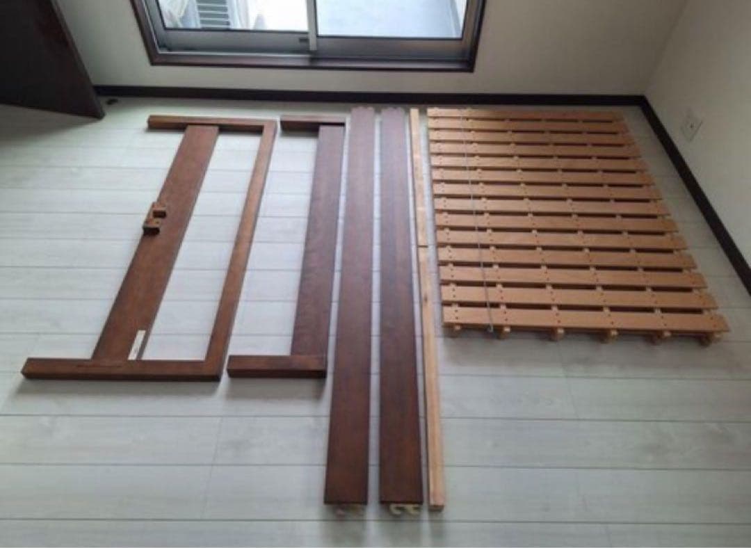 無印良品　タモ材ベッド・ダブル 木製 【関東、北陸、中部、近畿送料込み！ 】