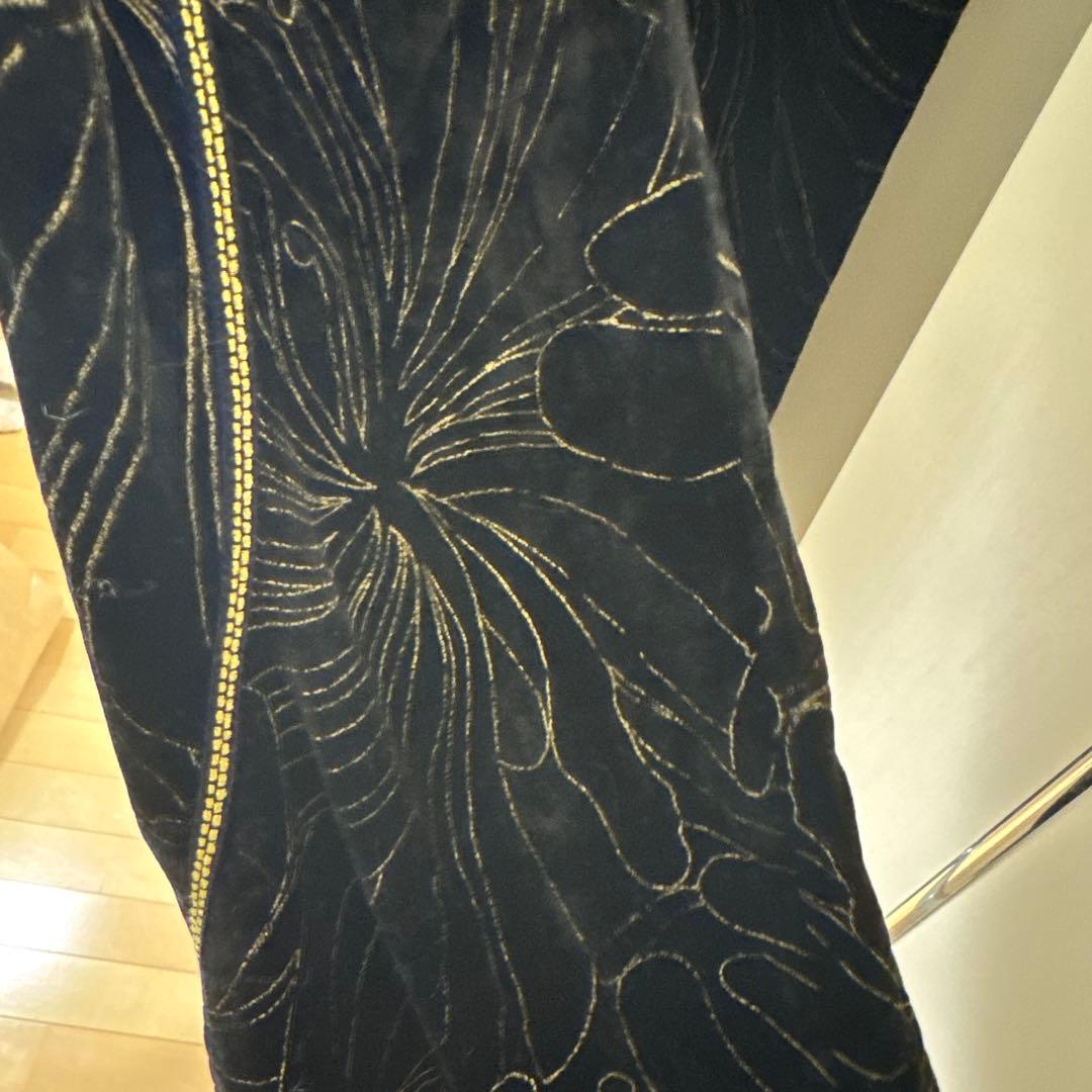 Chloé サルエルパンツ ベロア ブラック ゴールドデザイン