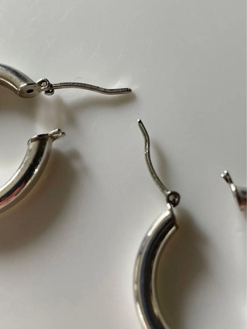 U.S vintage シルバー925 middle hoop ピアス