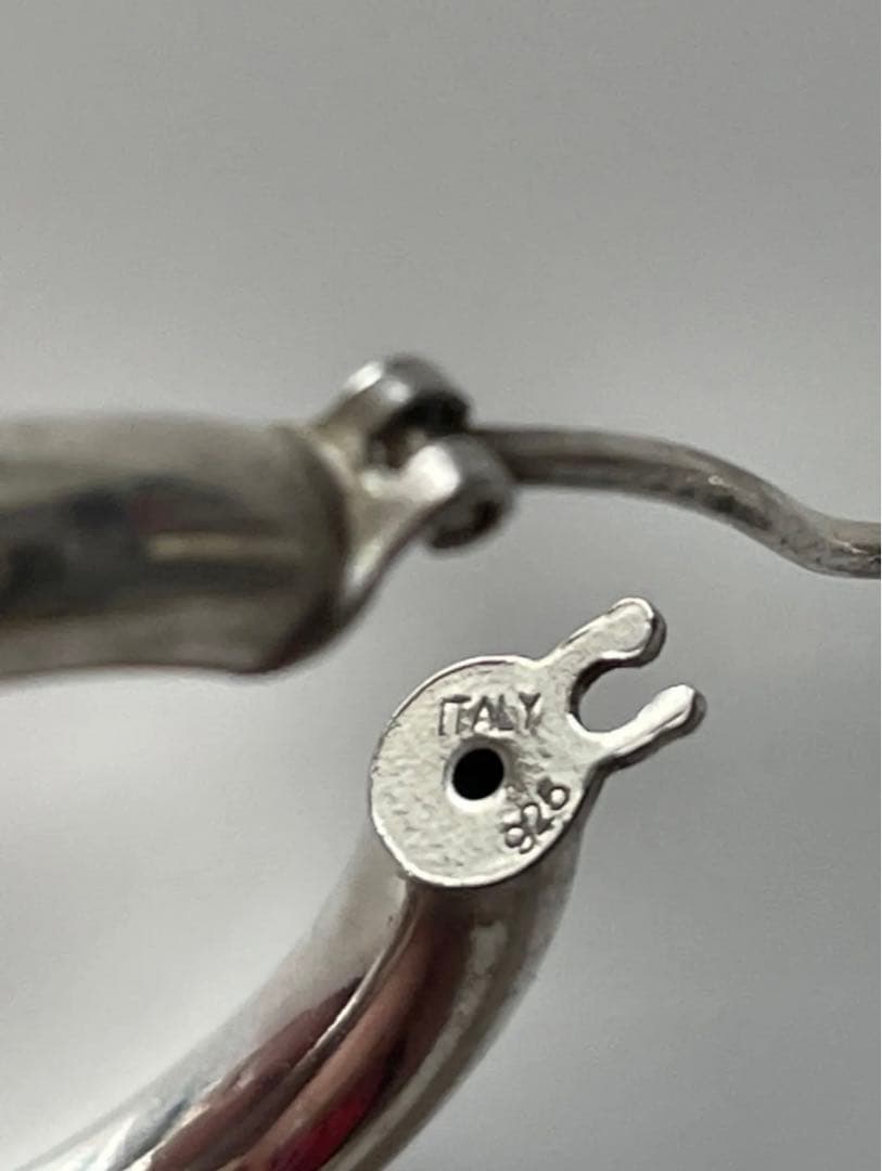 U.S vintage シルバー925 middle hoop ピアス