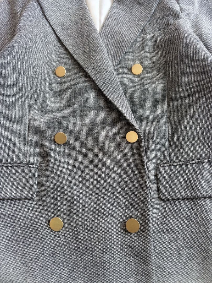 美品 ◆ Mila Owen 金釦ダブルブレストツイードロングブレザー　25SS