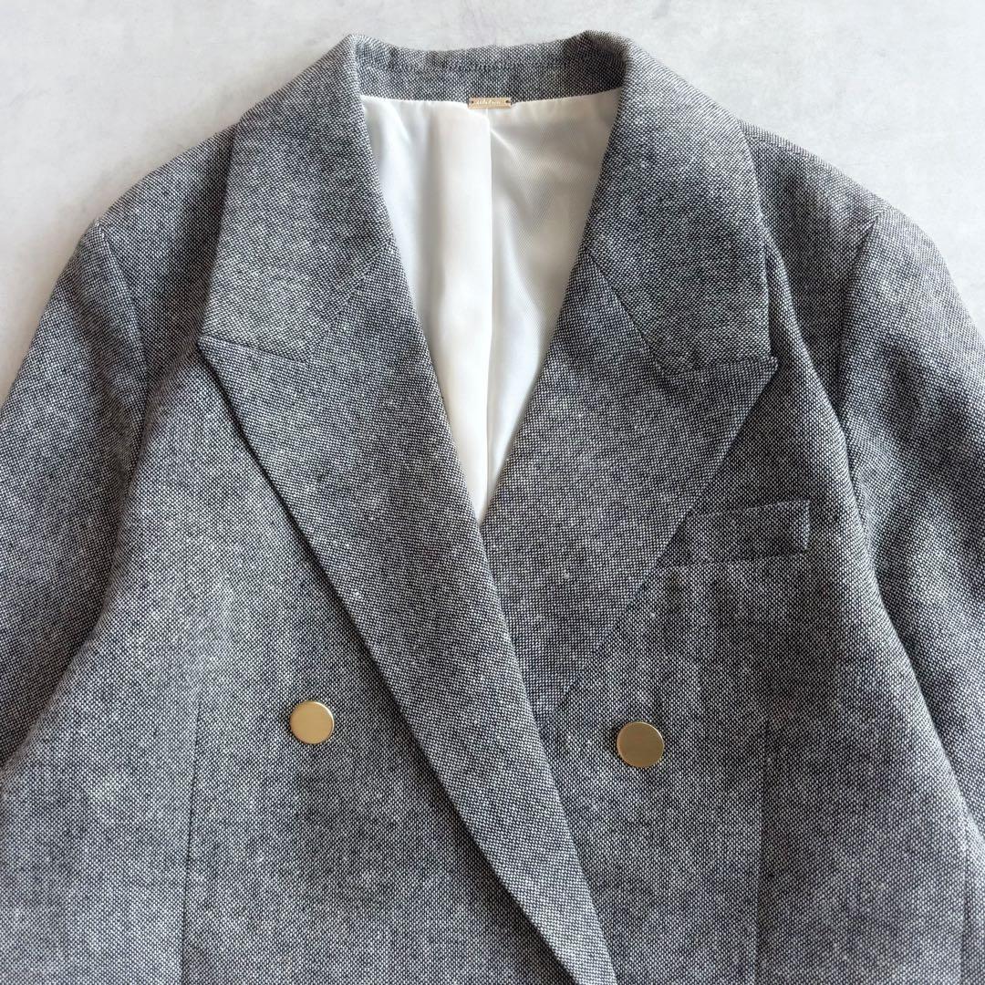 美品 ◆ Mila Owen 金釦ダブルブレストツイードロングブレザー　25SS