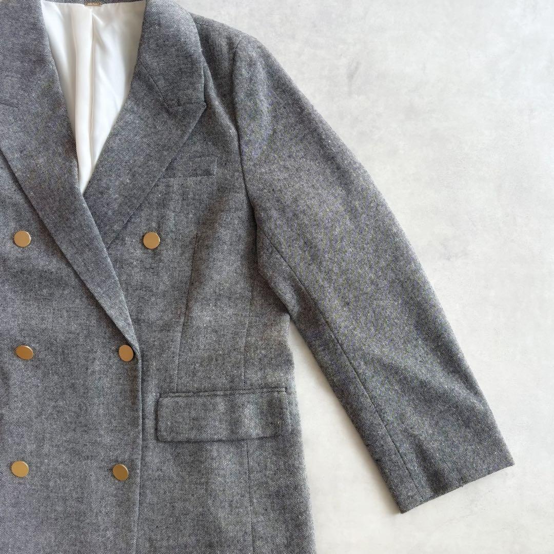 美品 ◆ Mila Owen 金釦ダブルブレストツイードロングブレザー　25SS