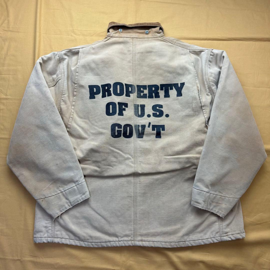 激レア　carhartt カーハート　チョアコート　囚人服　80s USA製