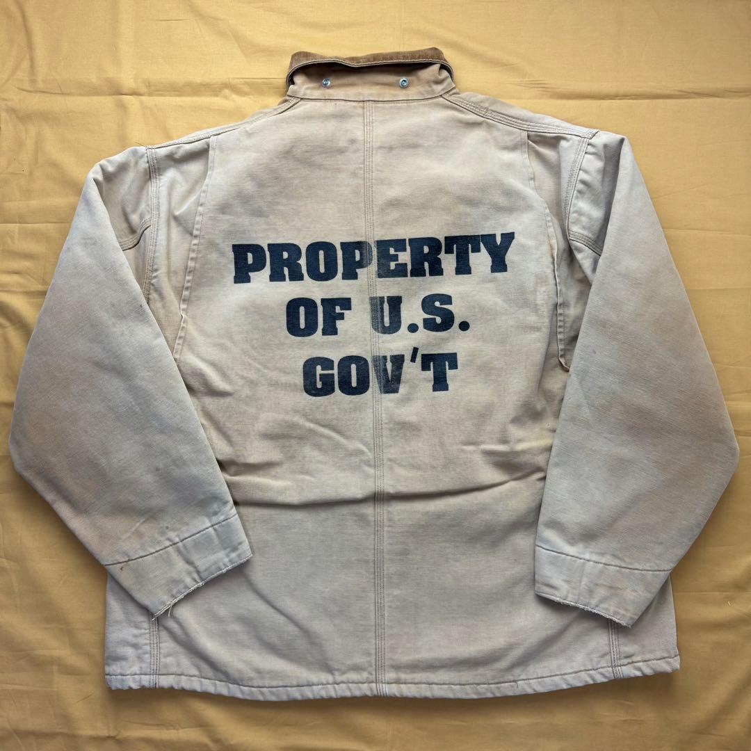 激レア　carhartt カーハート　チョアコート　囚人服　80s USA製