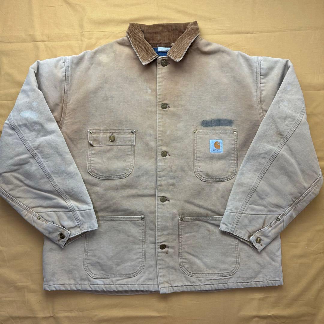 激レア　carhartt カーハート　チョアコート　囚人服　80s USA製