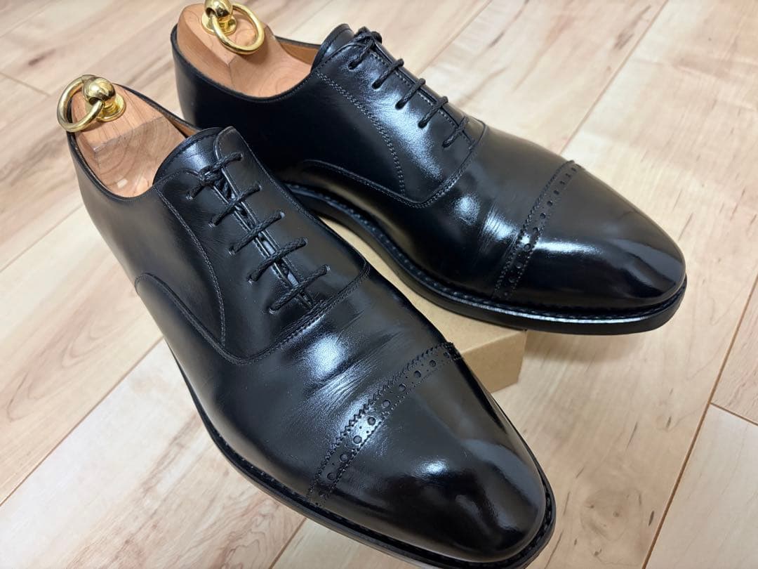 YANKO//ヤンコ//パンチドキャップトウ//ブラック//UK7.0