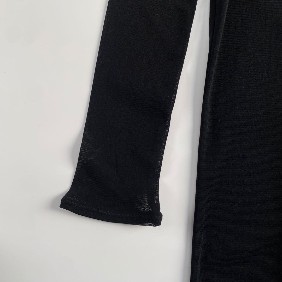 美品 ENOF sheer stretch onepiece イナフ ブラック