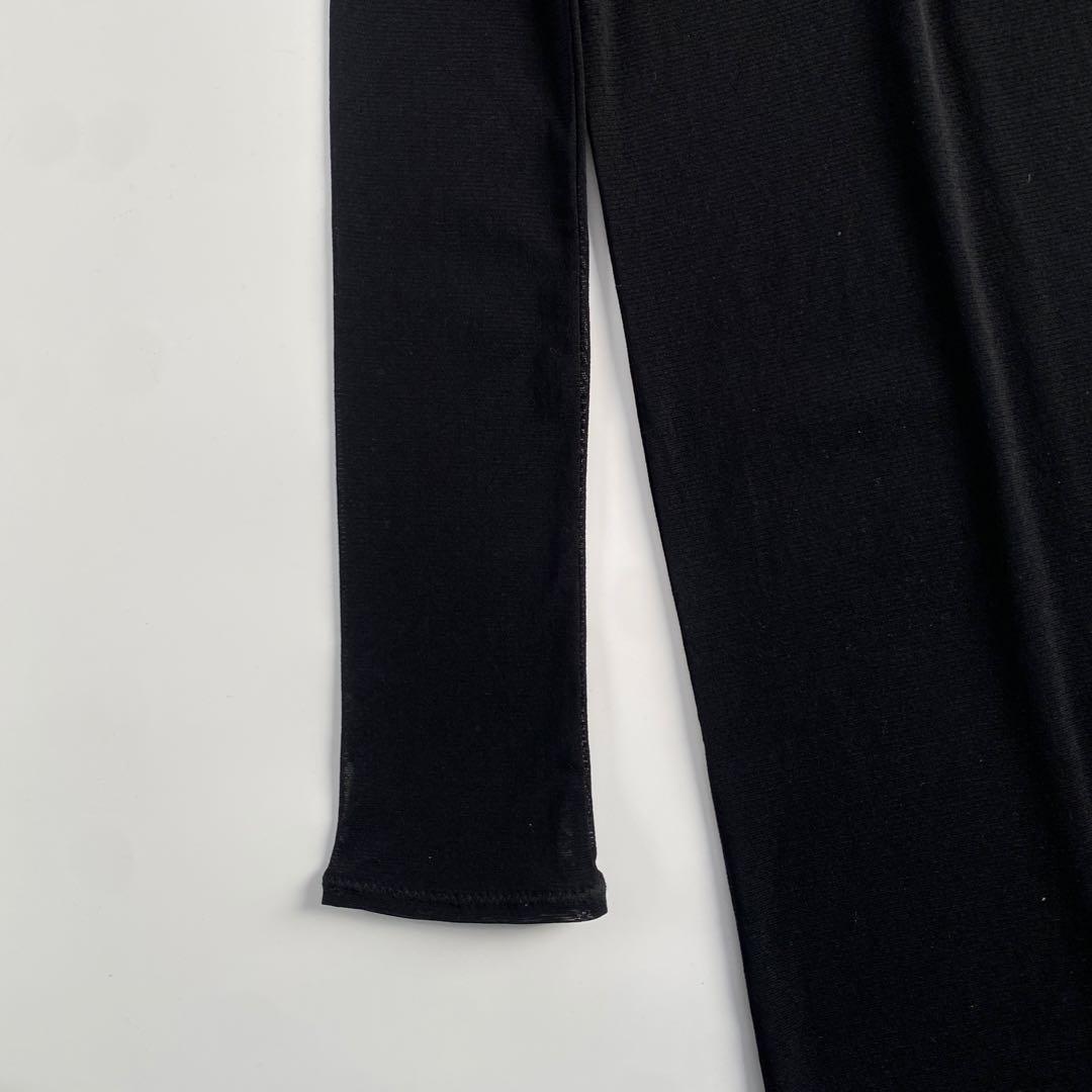 美品 ENOF sheer stretch onepiece イナフ ブラック