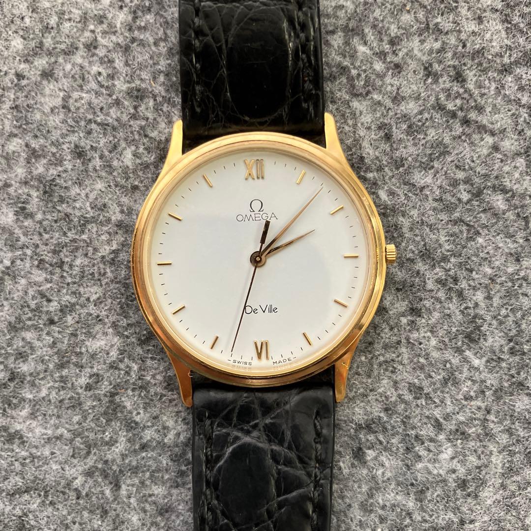 OMEGA De Ville 腕時計　ゴールド　レザーベルト