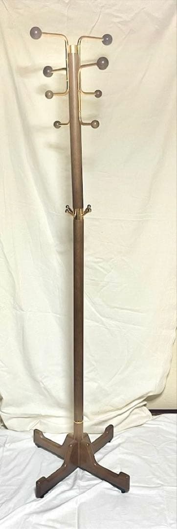 ★ karimoku カリモク　ポールスタンド コートハンガー　木製　ゴールド