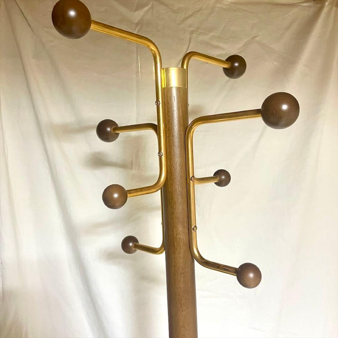 ★ karimoku カリモク　ポールスタンド コートハンガー　木製　ゴールド