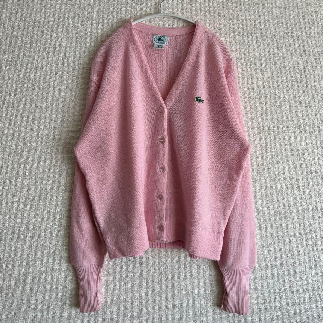 【IZOD Lacoste】80〜90s ピンク カーディガン USA製