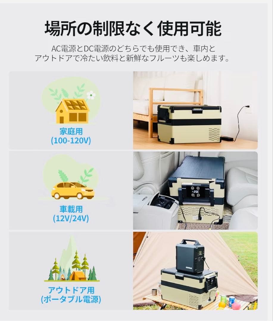 新品未使用　EENOUR 車載冷蔵庫 S32 電源対応　ポータブル　冷凍　大容量