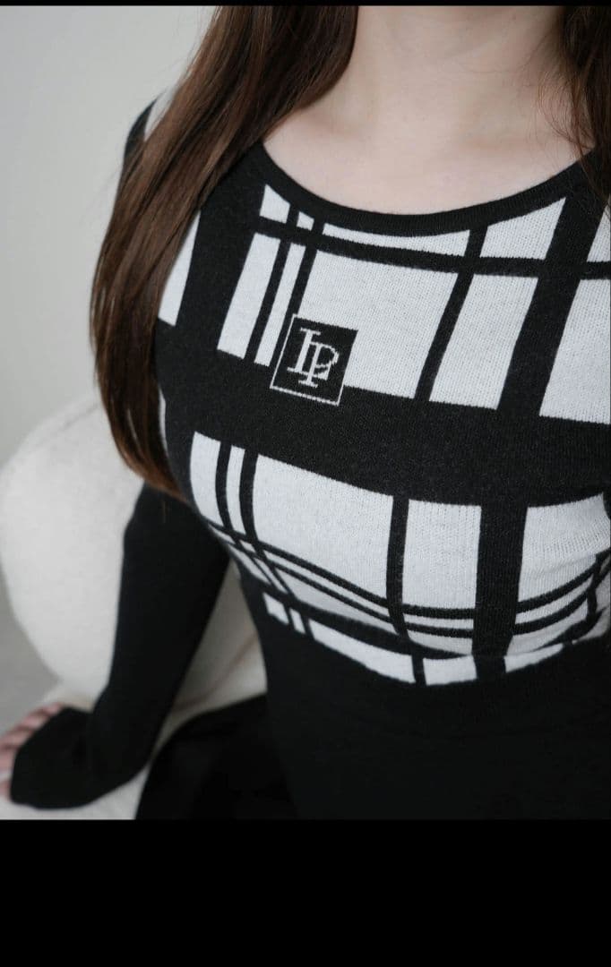 リップサービスLPチェック柄フレアワンピ