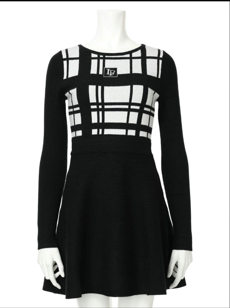 リップサービスLPチェック柄フレアワンピ