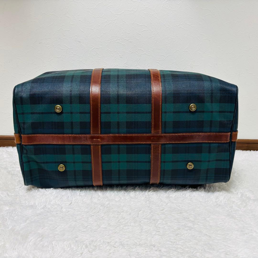 希少 ポロ ラルフローレン レザー ボストンバッグ チェック 2way 大容量