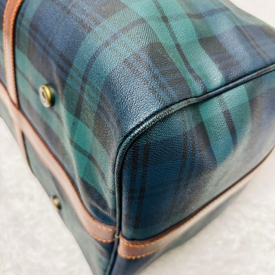 希少 ポロ ラルフローレン レザー ボストンバッグ チェック 2way 大容量