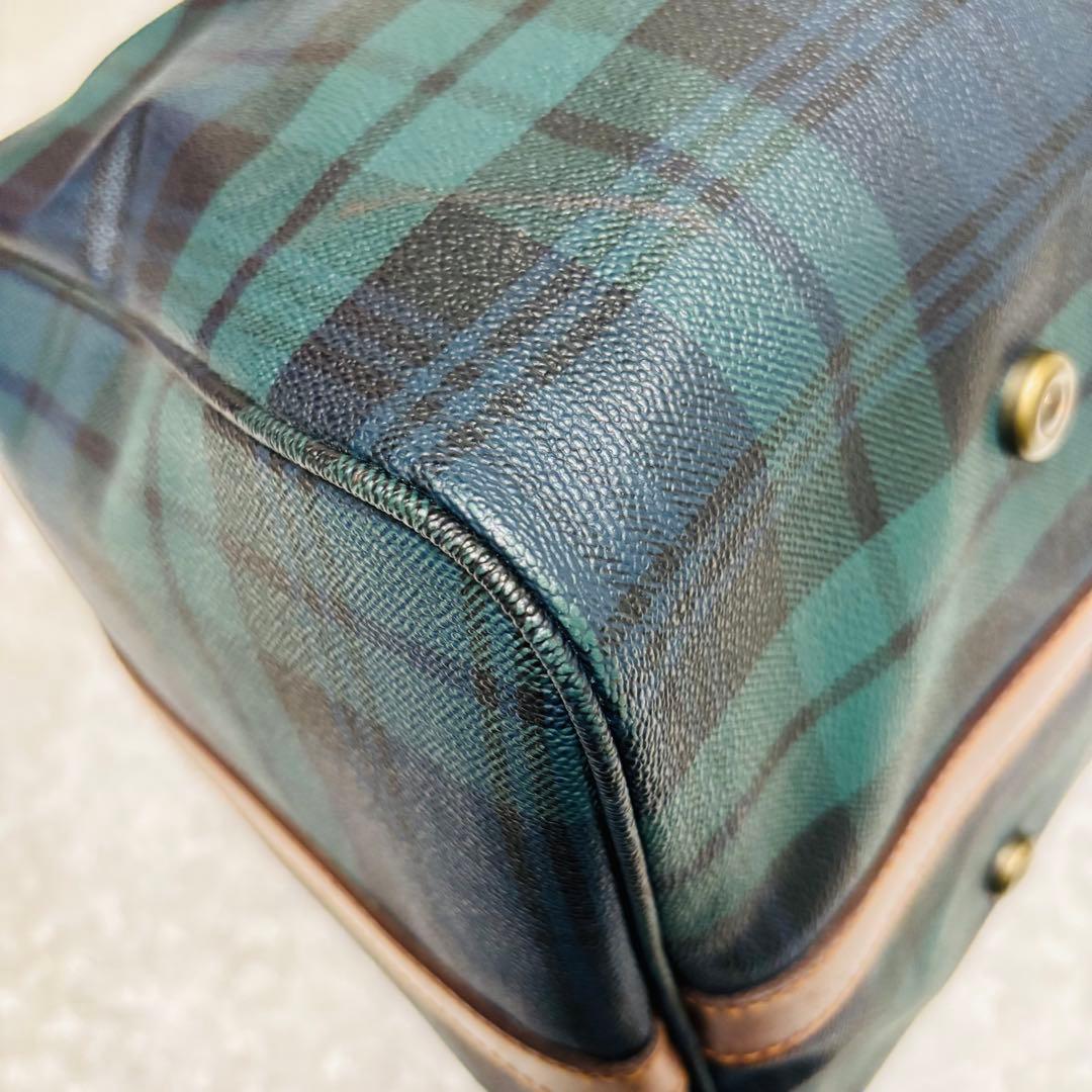 希少 ポロ ラルフローレン レザー ボストンバッグ チェック 2way 大容量