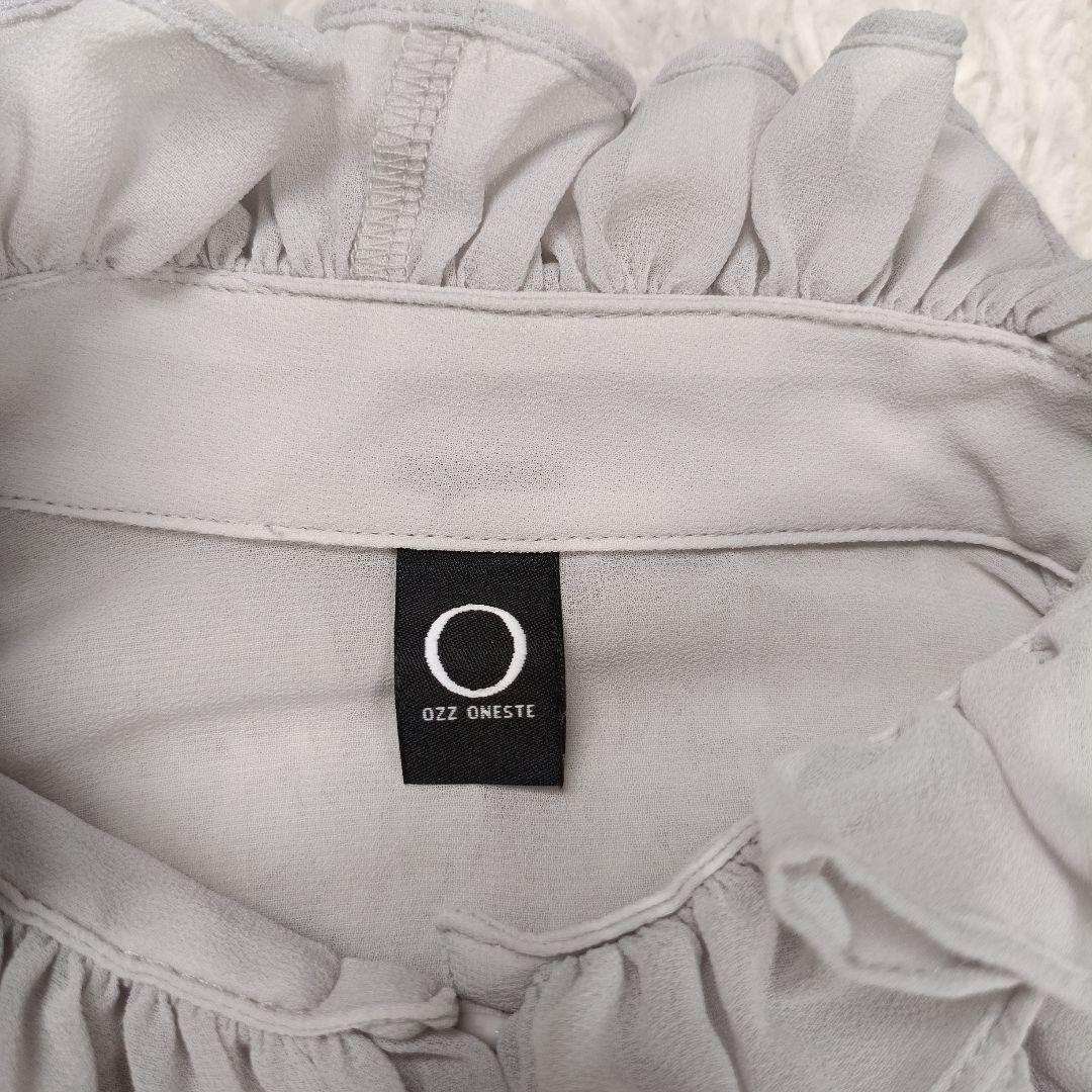 極美品✨オッズオンジャパン　ローズプリント シフォンブラウス　フリル　F