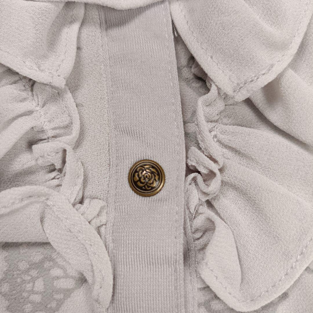 極美品✨オッズオンジャパン　ローズプリント シフォンブラウス　フリル　F