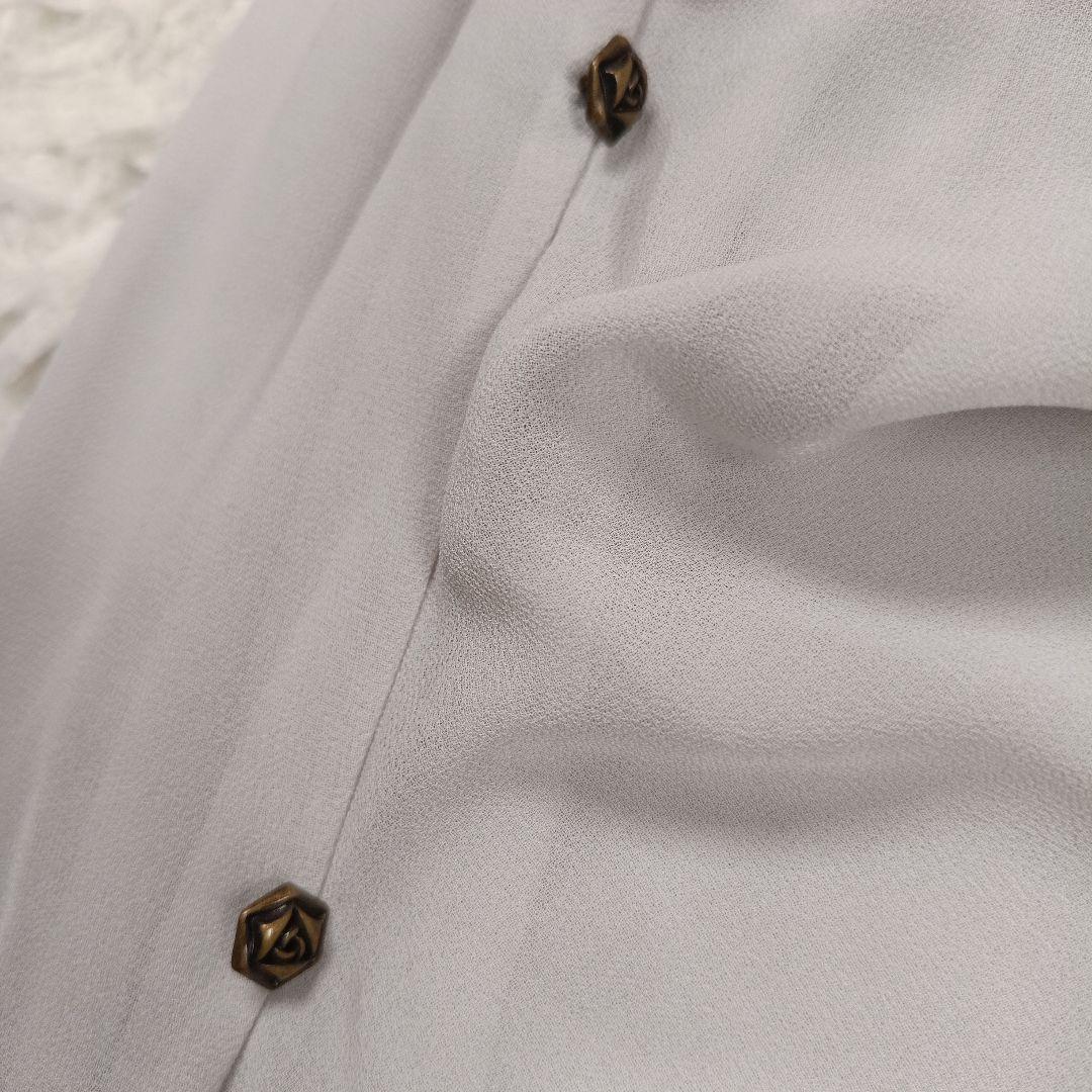 極美品✨オッズオンジャパン　ローズプリント シフォンブラウス　フリル　F