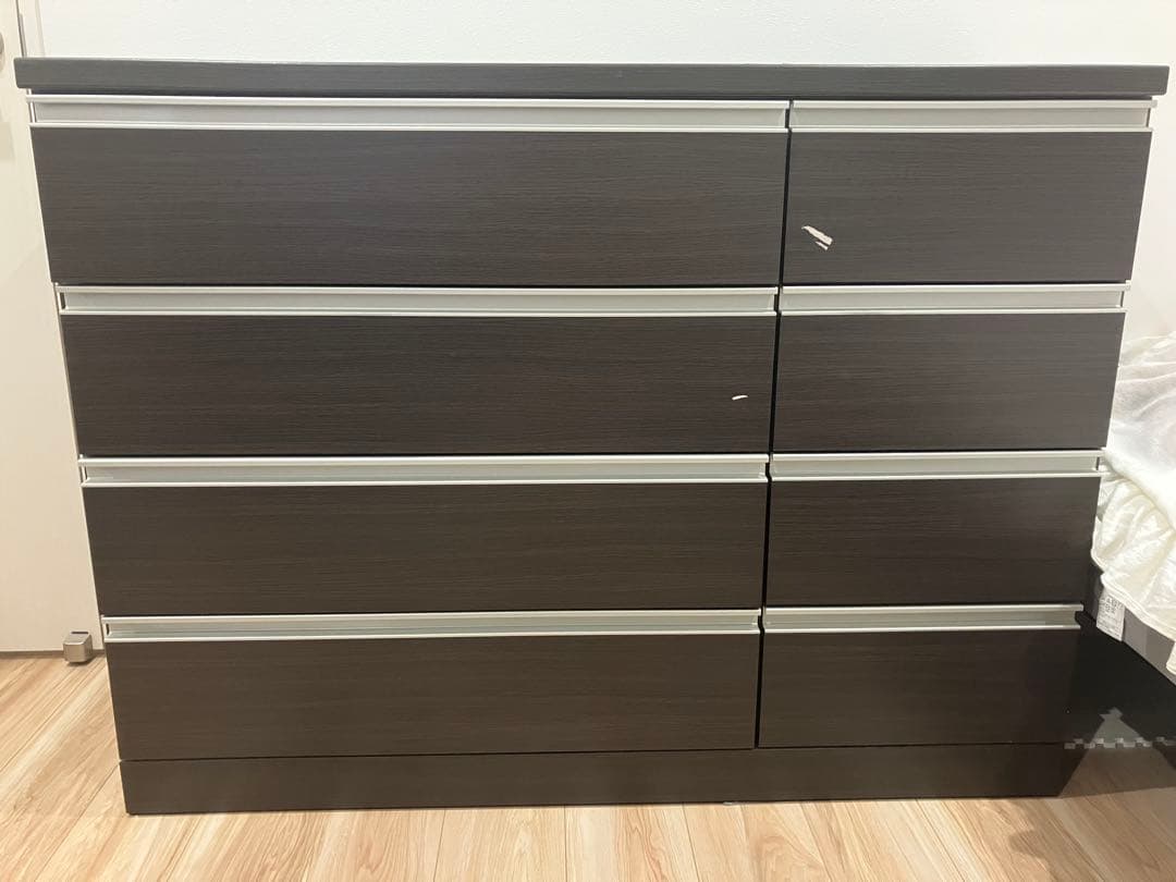 ダークブラウン 木製チェスト