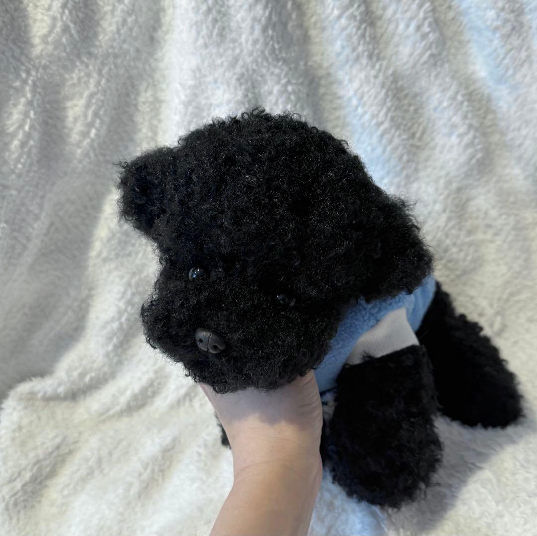 ★ハンドメイド★ もふもふ トイプードル ぬいぐるみ ブラック 大サイズ