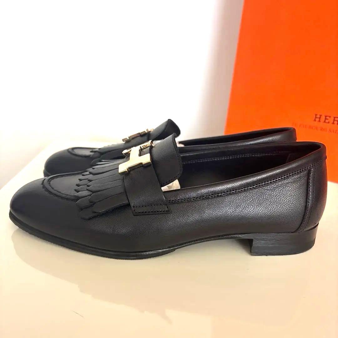 エルメス☆モカシン ロワイヤル☆ 黒 35 定価¥198,000