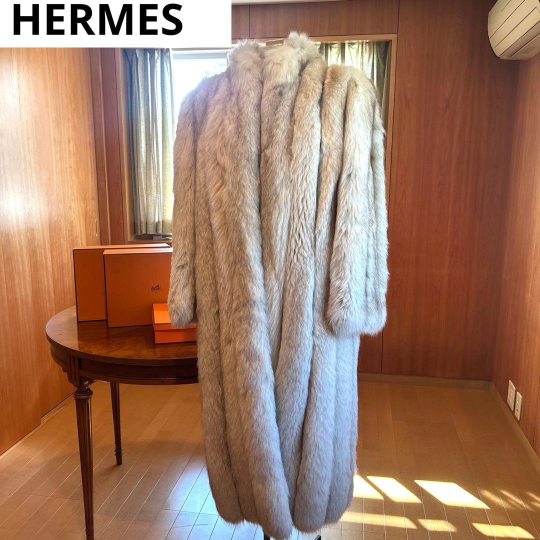 稀少◆HERMES エルメス　ミンクロングコート　毛皮　ヴィンテージ