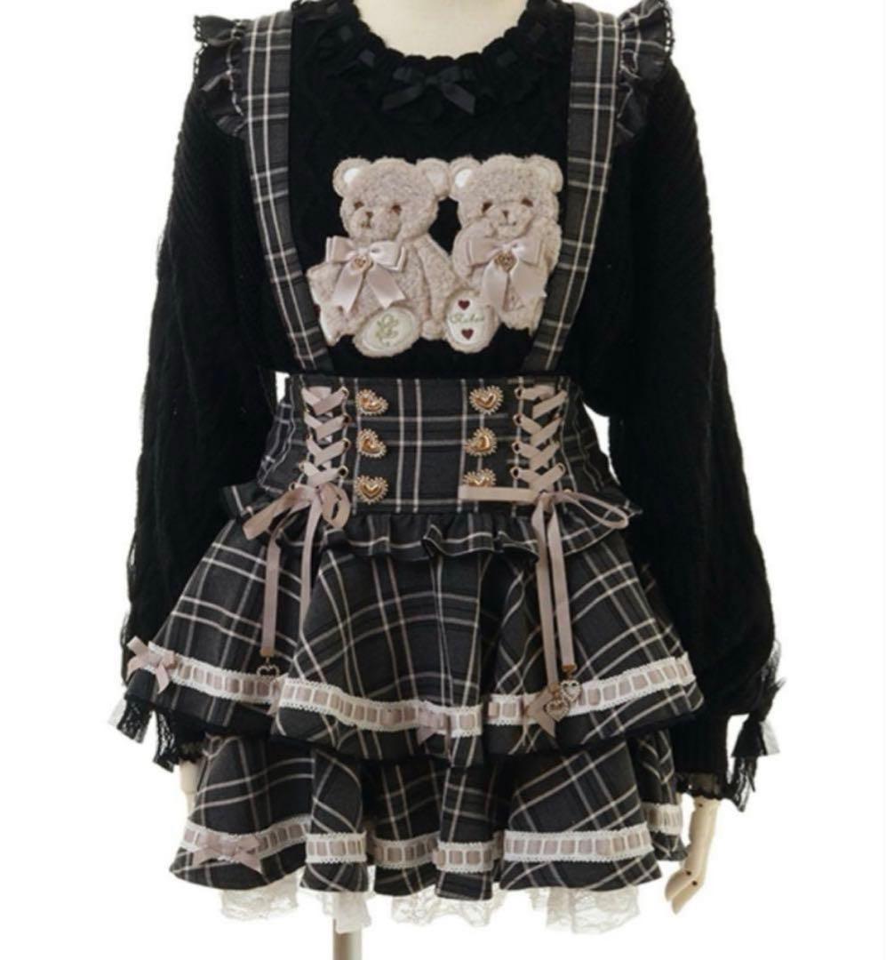 LIZLISA はしごリボンチェックティアード スカパン