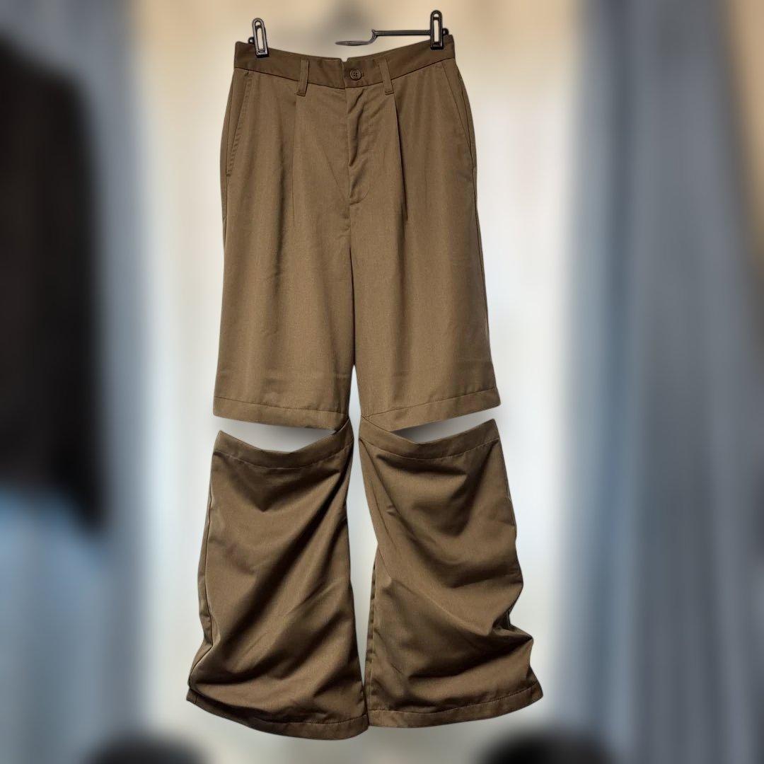 grancy チュール レイヤードデザイン スラックス　ベージュ