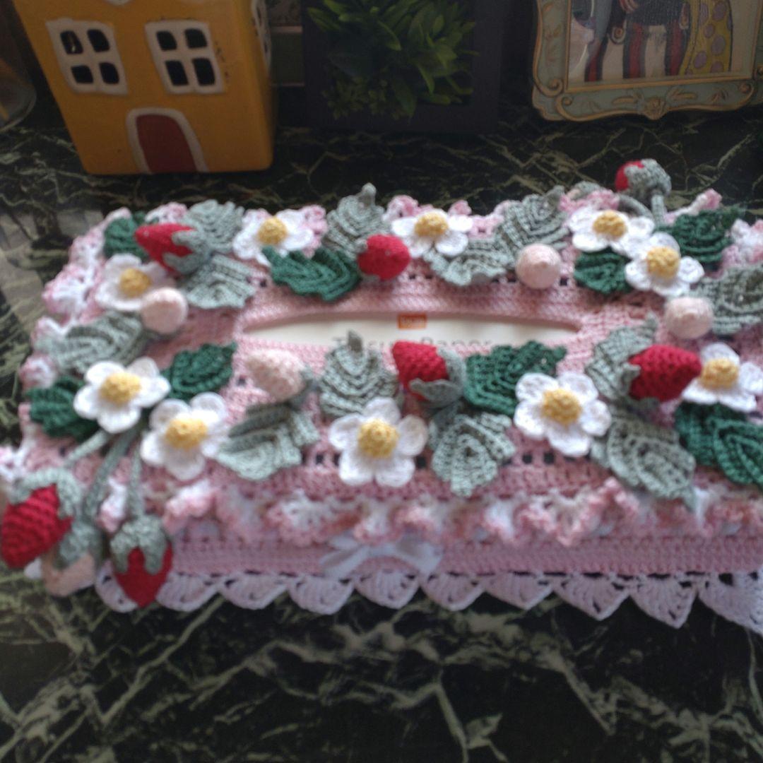 みかん様ティッシュボックスカバーかぎ針インテリア生活道具レース編みドイリー