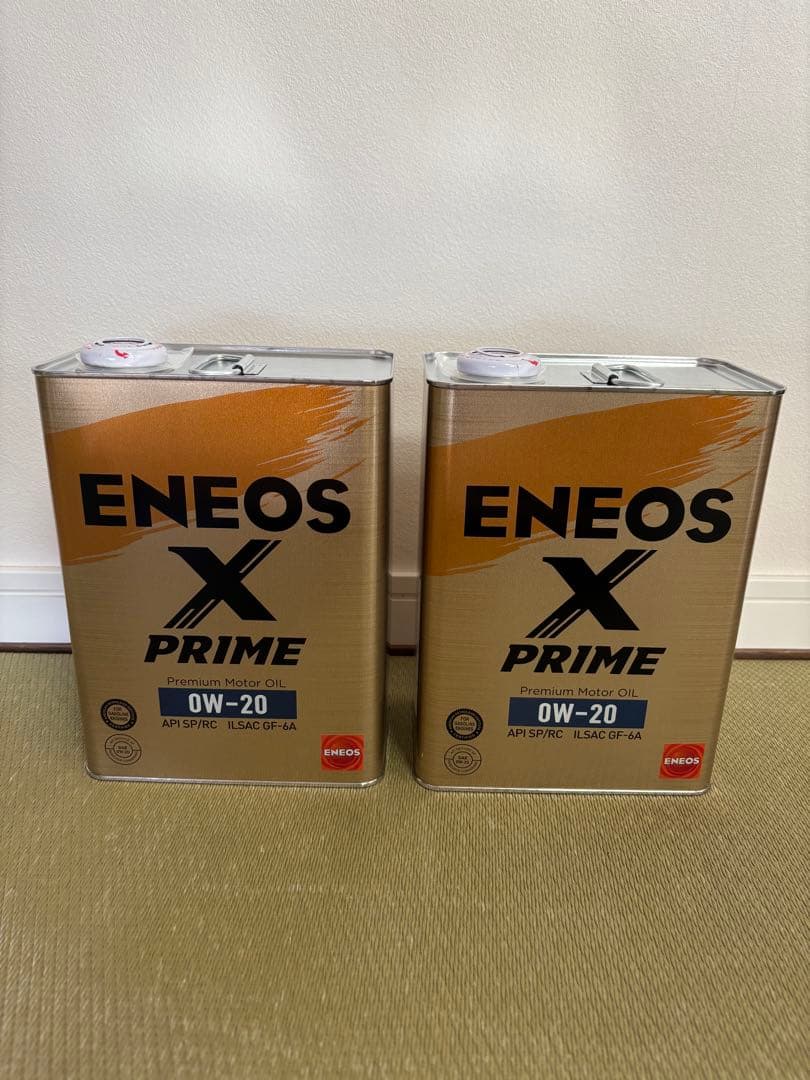 ENEOS X PRIME 0W-20 プレミアムエンジンオイル 4L✖️2缶