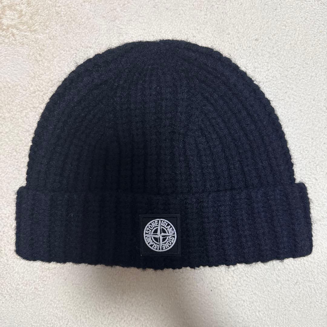 ストーンアイランド ニット帽 黒 ブラック メンズ レディース　正規品