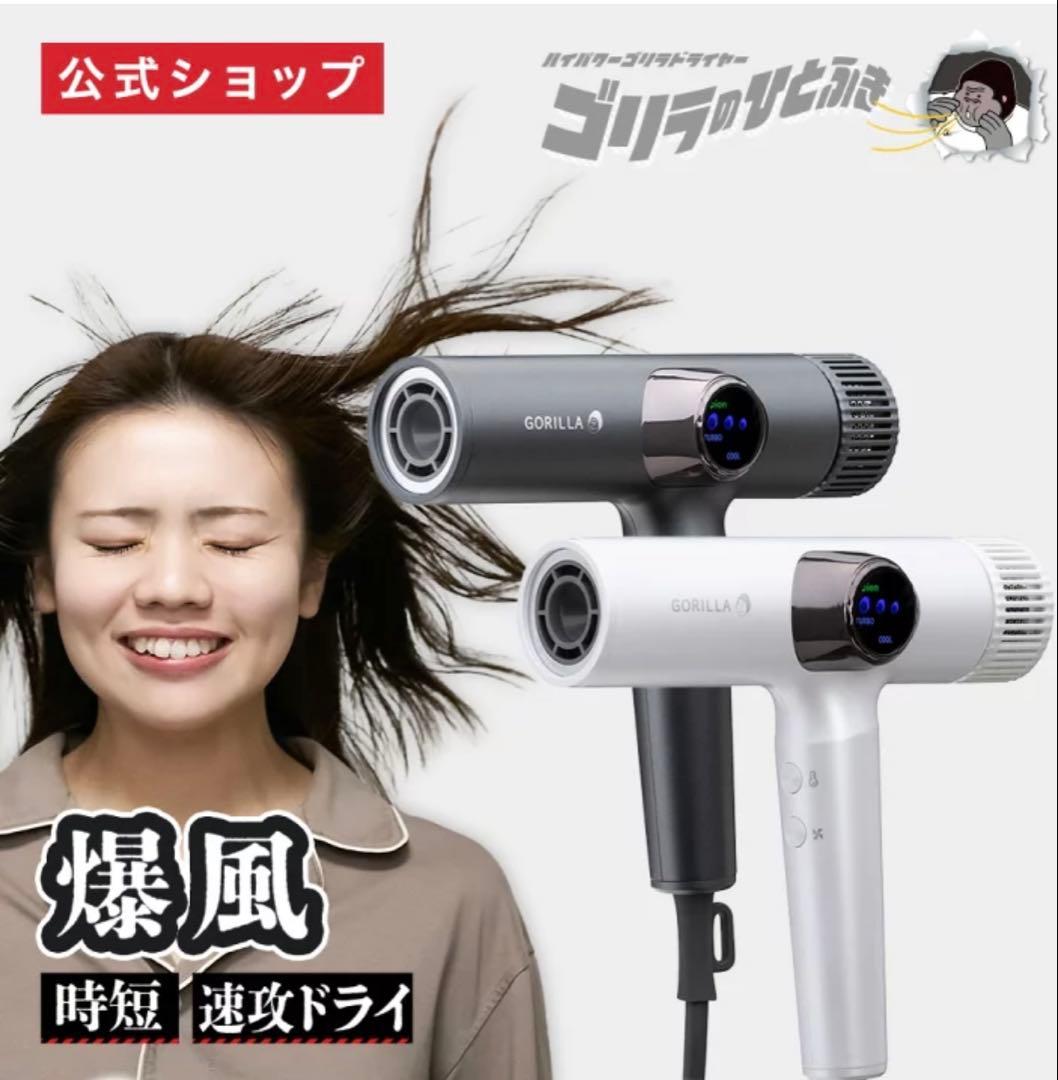 ゴリラのひとふき ドライヤー　グレー