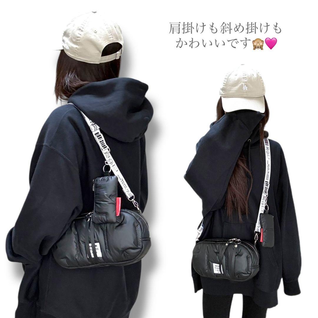 QUILTING shoulder bag ポーチ付き／black